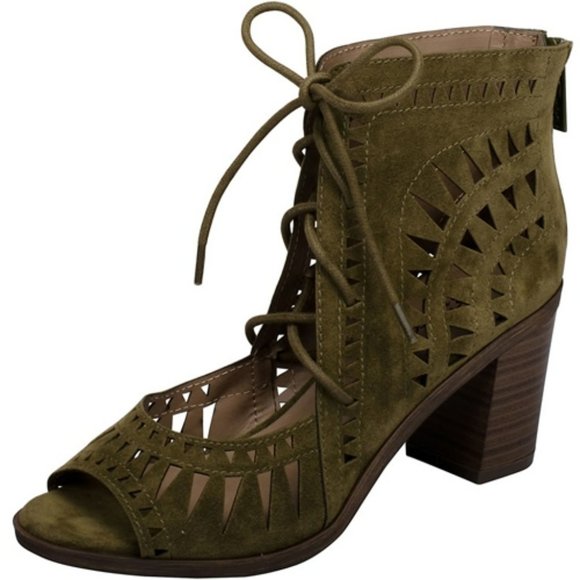 New Breckelles Cut Out Olive Booties Size 5.5 & 8 USA - Picture 2 of 4